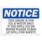 Signmission OSHA Notice Sign, 7" H, Rigid Plastic, This Drain Is For Ice & Water Only If You Sign, Landscape OS-NS-P-710-L-18608 - alternate 1